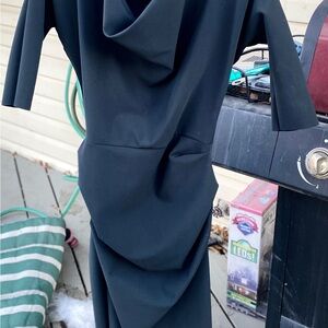 Greta Constantine Black Draped Dress